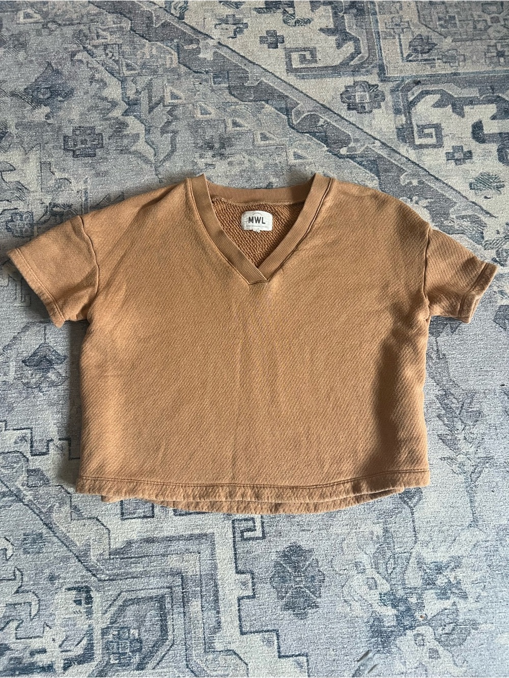 Madewell MWL 100% Cotton Cropped V-Neck Tee Top S